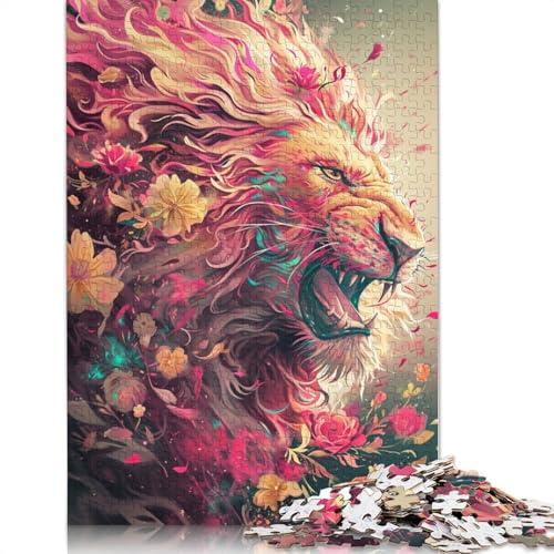 Buntes Löwen-Puzzle, DIY-Spiel, Premium-Karton-Puzzle für Damen und Herren, 1000 Teile (75 x 50 cm) von TBDUEPS