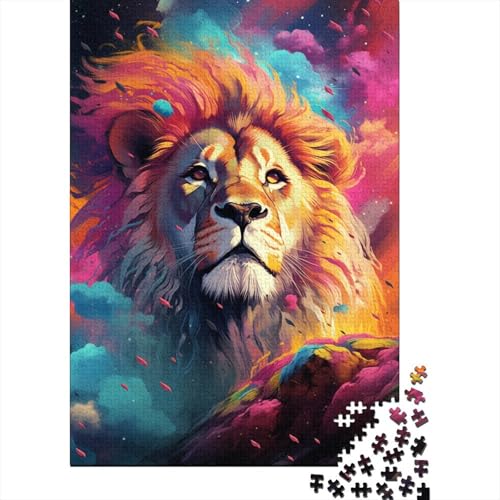 Buntes künstlerisches Löwen-Puzzle 1000 Teile, Puzzlespiele für Erwachsene, Lernspielzeug, Puzzle für Weihnachten und Geburtstagsgeschenke, 1000 Teile (75 x 50 cm) von TBDUEPS