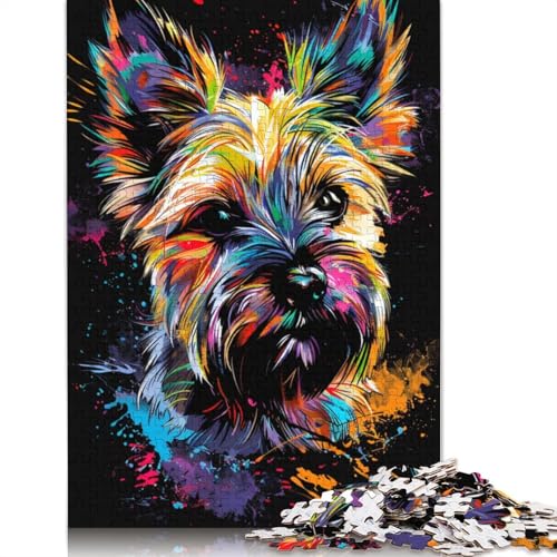 Cairn Terrier Dog Art Puzzles 1000 Teile Holzpuzzles für Erwachsene und Teenager Familienspiel 1000 Stück (75 x 50 cm) von TBDUEPS