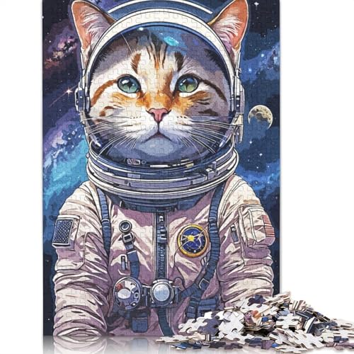 Cat Astronaut Puzzle 1000 Teile Schwer Puzzle Spielzeug Lernspiel Impossible Herausforderungsspielzeug Für Erwachsene Kinder 1000pcs (75x50cm) von TBDUEPS