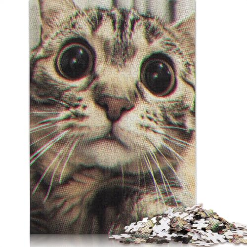 Cat Expression Extreme Puzzles 1000 Teile Schwer Puzzle Spielzeug Lernspiel Impossible Herausforderungsspielzeug Für Erwachsene Kinder 1000pcs (75x50cm) von TBDUEPS