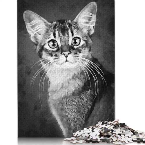 Cat Monk Puzzle 1000 Teile Schwer Puzzle Spielzeug Lernspiel Impossible Herausforderungsspielzeug Für Erwachsene Kinder 1000pcs (75x50cm) von TBDUEPS