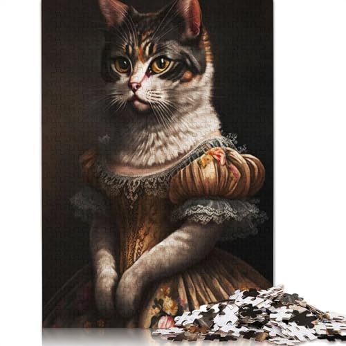 Cat Wearing Dress Puzzles 1000 Teile Schwer Puzzle Spielzeug Lernspiel Impossible Herausforderungsspielzeug Für Erwachsene Und Kinder Ab 14 Jahren 1000pcs (75x50cm) von TBDUEPS