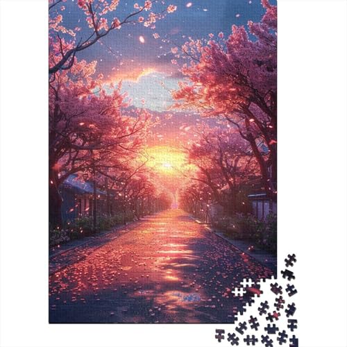 Cherry Blossom Road Puzzle, Denksportaufgabe, 100% recycelter Karton, Puzzle für Kinder und Erwachsene ab 12 Jahren, 300 Teile (40 x 28 cm) von TBDUEPS