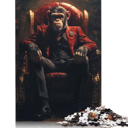 Chimpanzee Boss in Suit Puzzle 1000 Teile Schwer Puzzle Spielzeug Lernspiel Impossible Herausforderungsspielzeug Für Erwachsene Und Kinder Ab 14 Jahren 1000pcs (38x26cm) von TBDUEPS