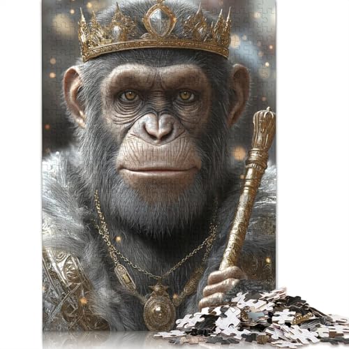 Chimpanzee King Puzzles 1000 Teile Schwer Puzzle Spielzeug Pädagogisches Spiel Impossible Herausforderungsspielzeug Für Erwachsene Und Kinder in Bewährter 1000pcs (75x50cm) von TBDUEPS