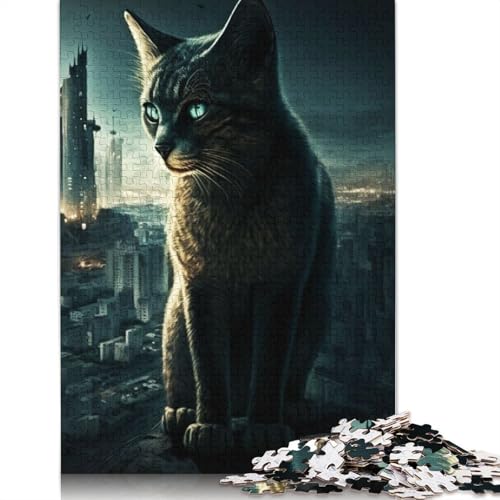 City Cat Puzzle 1000 Teile Schwer Puzzle Spielzeug Lernspiel Impossible Herausforderung Spielzeug Für Erwachsene Und Kinder Ab 12 Jahren 1000pcs (75x50cm) von TBDUEPS