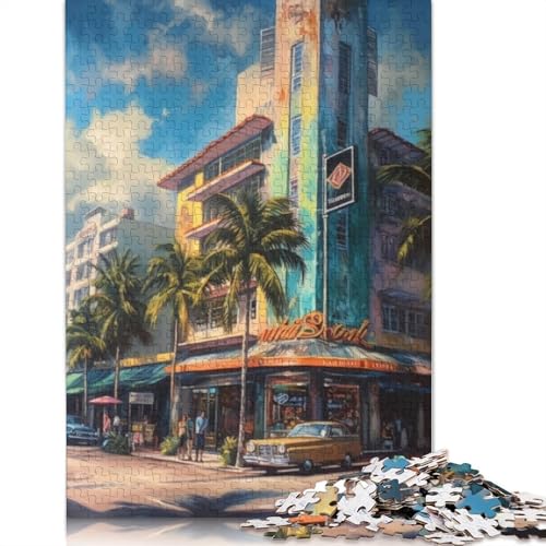 City of Salsa Miami USA Puzzle für Erwachsene und Jugendliche, 1000 Teile, Puzzle für Erwachsene, Lernspiel, Herausforderungsspielzeug, 1000 Teile (75 x 50 cm) von TBDUEPS