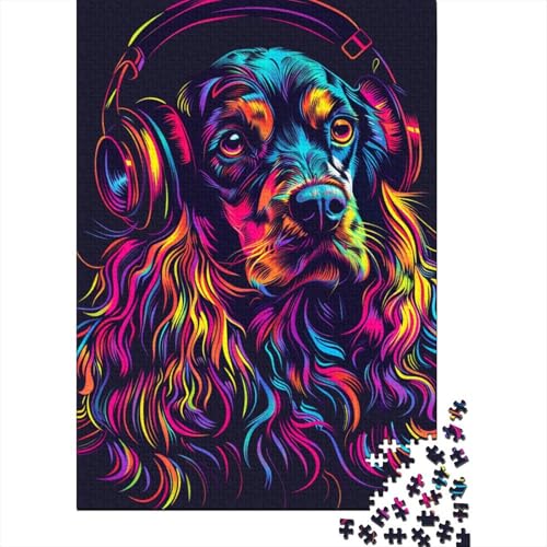Cocker Spaniel Dog Art Puzzles für Erwachsene, 1000-teiliges Puzzle für Teenager ab 12 Jahren, 1000 Teile (38 x 26 cm) von TBDUEPS