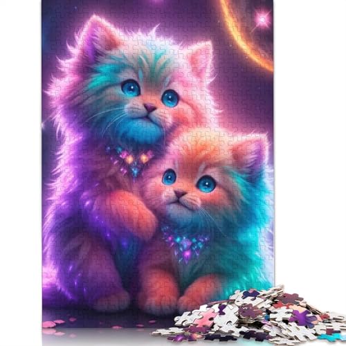 Colorful Cats Puzzles 1000-teilige Schwer Puzzle Spielzeug Lernspiel Impossible Herausforderungsspielzeug Für Erwachsene Kinder 1000pcs (75x50cm) von TBDUEPS