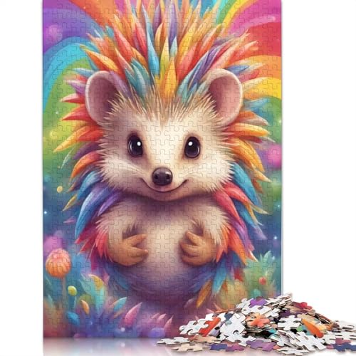 Colorful Cute Hedgehog Puzzle 1000 Teile Schwer Puzzle Spielzeug Lernspiel Impossible Herausforderung Spielzeug Für Erwachsene Und Kinder Ab 14 Jahren 1000pcs (38x26cm) von TBDUEPS