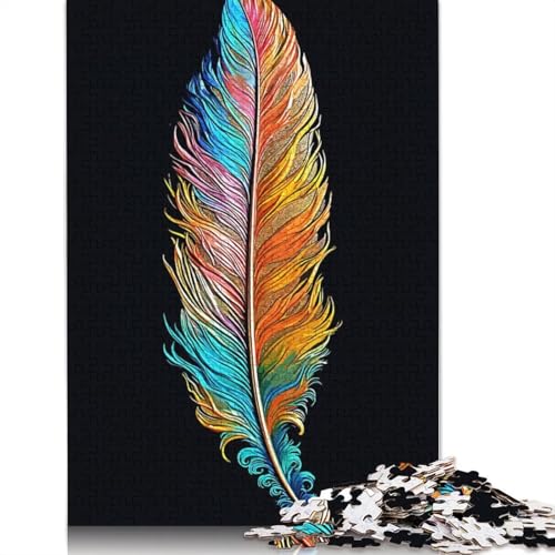 Colorful Feathers Puzzle 1000 Teile Schwer Puzzle Spielzeug Pädagogisches Spiel Impossible Herausforderungsspielzeug Für Erwachsene Und Kinder in Bewährter 1000pcs (75x50cm) von TBDUEPS