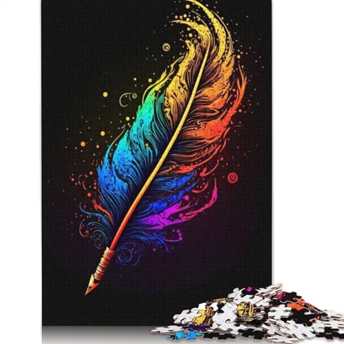 Colorful Pens Puzzles 1000-teilige Schwer Puzzle Spielzeug Lernspiel Impossible Herausforderungsspielzeug Für Erwachsene Und Kinder in Bewährter 1000pcs (38x26cm) von TBDUEPS