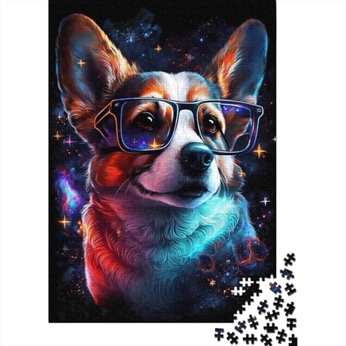 Corgi mit Brille, Puzzle-Spielzeug, Lernspiel, Premium-Puzzle aus Karton für Erwachsene und Kinder, 300 Teile (40 x 28 cm) von TBDUEPS