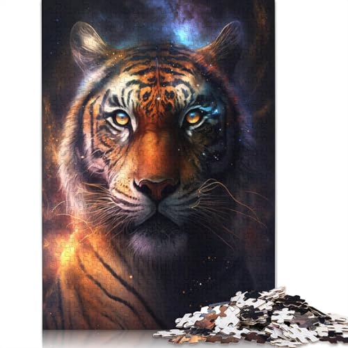 Cosmic Animal Tiger Puzzle, präzises, ineinandergreifendes Papier-Rechteckpuzzle für Erwachsene und Kinder, einzigartiges Geschenk, 1000 Teile (75 x 50 cm) von TBDUEPS