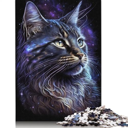Cosmic Maine Coon Cat Puzzle, kreative Spiele, 100% recycelter Karton, Puzzle für Erwachsene, 1000 Teile (75 x 50 cm) von TBDUEPS