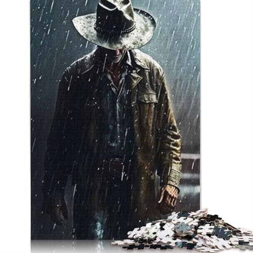 Cowboy Rain Puzzles 1000 Teile Schwer Puzzle Spielzeug Lernspiel Impossible Herausforderung Spielzeug Für Erwachsene Und Kinder in Bewährter 1000pcs (75x50cm) von TBDUEPS