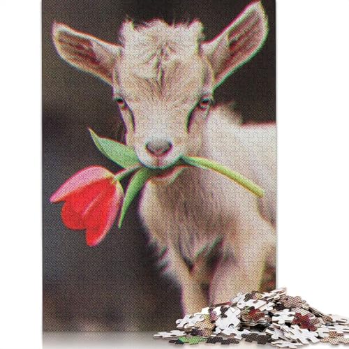 Cute Goat Puzzles 1000 Teile Schwer Puzzle Spielzeug Pädagogisches Spiel Impossible Herausforderungsspielzeug Für Erwachsene Und Kinder Ab 12 Jahren 1000pcs (75x50cm) von TBDUEPS