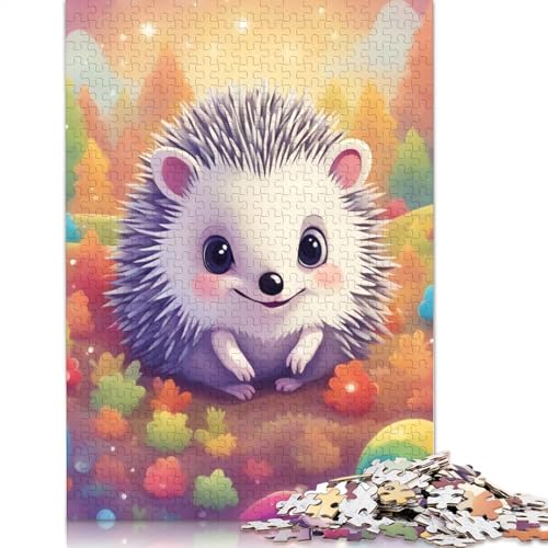 Cute Hedgehog Puzzle 1000 Teile Schwer Puzzle Spielzeug Lernspiel Impossible Herausforderung Spielzeug Für Erwachsene Und Kinder in Bewährter 1000pcs (38x26cm) von TBDUEPS