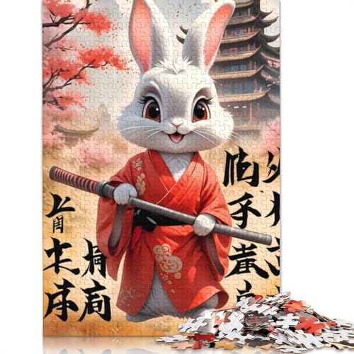 Cute White Rabbit Puzzles 1000 Teile Schwer Puzzle Spielzeug Lernspiel Impossible Herausforderung Spielzeug Für Erwachsene Kinder 1000pcs (75x50cm) von TBDUEPS