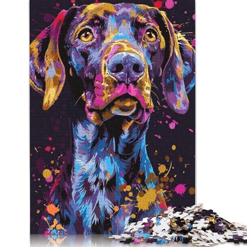 Deutscher Kurzhaar-Vorstehhund, 1000-teiliges Holzpuzzle für Erwachsene, Puzzle, Lernspiel, Herausforderungsspielzeug, 1000 Teile (75 x 50 cm) von TBDUEPS