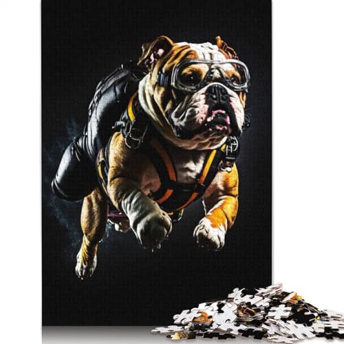 Dog is Skydiving Puzzle 1000-teilige Schwer Puzzle Spielzeug Pädagogisches Spiel Impossible Herausforderung Spielzeug Für Erwachsene Und Kinder Ab 12 Jahren 1000pcs (75x50cm) von TBDUEPS
