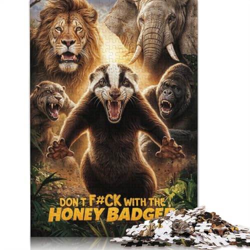 Dont F with Honey Badger Puzzle 1000 Teile Schwer Puzzle Spielzeug Pädagogisches Spiel Impossible Herausforderung Spielzeug Für Erwachsene Kinder 1000pcs (38x26cm) von TBDUEPS