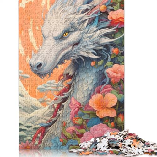 Drachenpuzzle im japanischen Stil für Erwachsene und Jugendliche, 1000 Teile, Holzpuzzle für Erwachsene, Puzzles für Jugendliche ab 12 Jahren, (75 x 50 cm) von TBDUEPS