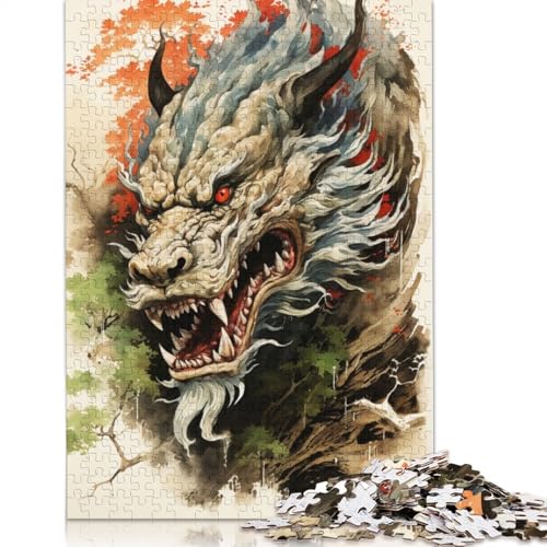 Dragon Painting Puzzle 1000 Teile Schwer Puzzle Spielzeug Lernspiel Impossible Herausforderungsspielzeug Für Erwachsene Kinder 1000pcs (75x50cm) von TBDUEPS