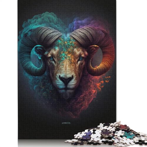 Dream Goat Puzzle, rechteckige Pappe, 100% recycelter Karton, Puzzle für Erwachsene, 1000 Teile (75 x 50 cm) von TBDUEPS