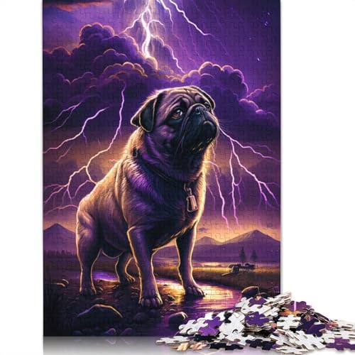Dream Pug Dog Puzzle, kreative Spiele, 100% recycelter Karton, Puzzle für Erwachsene, 1000 Teile (75 x 50 cm) von TBDUEPS
