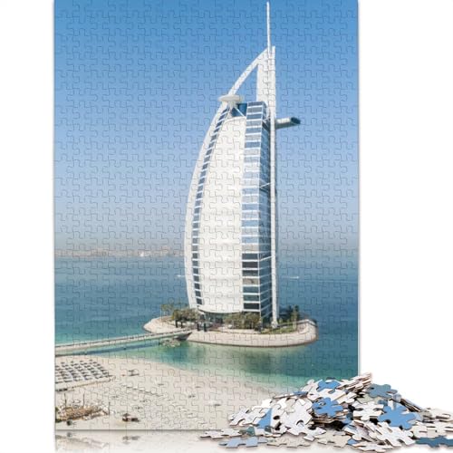 Dubai UAE Burj Al Arab Puzzle 1000-teilige Schwer Puzzle Spielzeug Lernspiel Impossible Herausforderungsspielzeug Für Erwachsene Und Kinder Ab 14 Jahren 1000pcs (38x26cm) von TBDUEPS