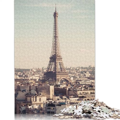 Eiffelturm-Paris-Skyline-Puzzles für Erwachsene, 1000 Teile, Holzpuzzles für Teenager, Geschenke, Lernspiel für Erwachsene und Teenager, 1000 Stück (75 x 50 cm) von TBDUEPS