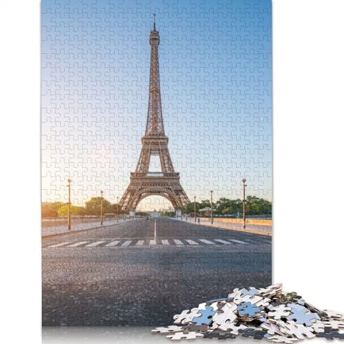 Eiffelturm-Sonnenaufgang-Puzzle 1000 Teile für Teenager-Geschenke, Holzpuzzle für Erwachsene und Teenager ab 12 Jahren, 1000 Teile (75 x 50 cm) von TBDUEPS
