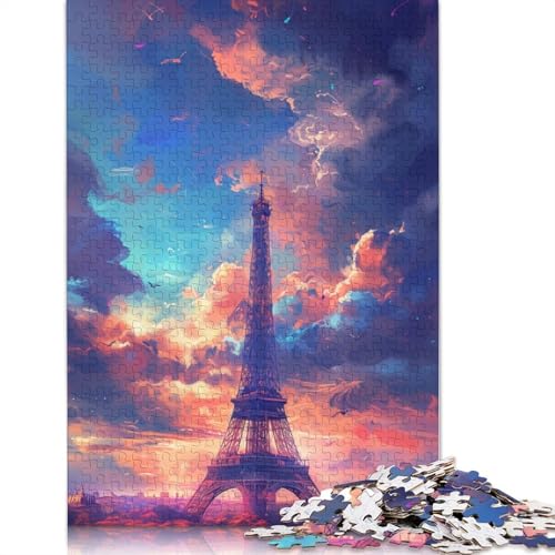 Eiffelturm in Paris, Holzpuzzle, 1000 Teile, Puzzle für Erwachsene, Lernspiel, Herausforderungsspielzeug, 1000 Stück (75 x 50 cm) von TBDUEPS