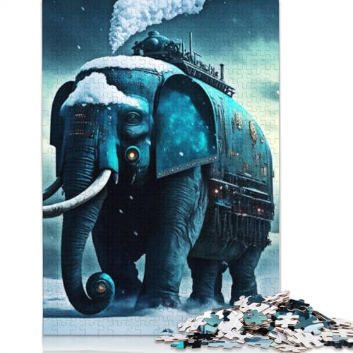 Elephant Train Puzzle 1000 Teile Schwer Puzzle Spielzeug Lernspiel Impossible Herausforderungsspielzeug Für Erwachsene Kinder 1000pcs (75x50cm) von TBDUEPS