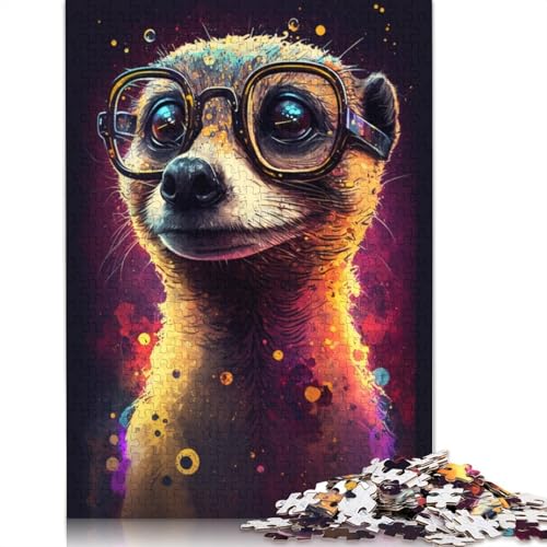 Erdmännchen mit Brille, Puzzle, 100% recycelter Karton, 100% recycelter Karton, Puzzle für Jungen oder Mädchen, 1000 Teile (75 x 50 cm) von TBDUEPS