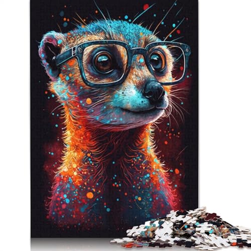 Erdmännchen mit Brille, Puzzle, rechteckig, Pappe, 100% recycelter Karton, Puzzle für Erwachsene, 1000 Teile (75 x 50 cm) von TBDUEPS