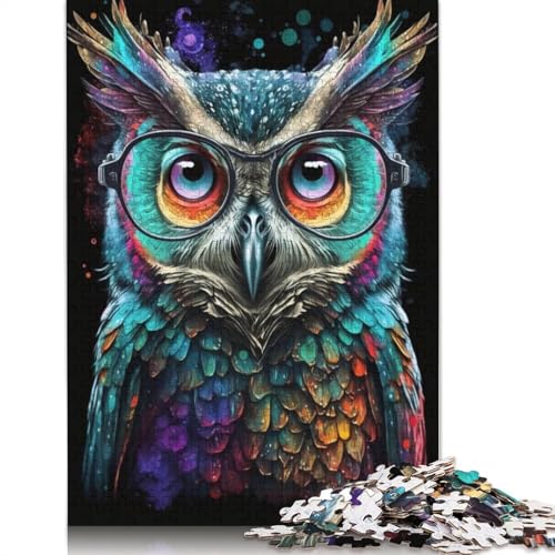 Eule mit Brille, Puzzlespaß, Premium-Karton-Puzzle für Jungen oder Mädchen, 1000 Teile (75 x 50 cm) von TBDUEPS