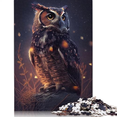 Eulennacht, 1000-teiliges Puzzle für Erwachsene, Familienspiel, Teenager, Puzzle 1000 Teile (75 x 50 cm) von TBDUEPS