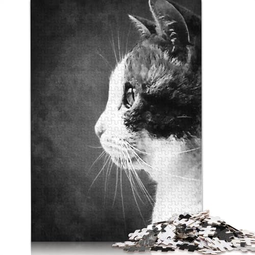 Face Cat Puzzle 1000-teilige Schwer Puzzle Spielzeug Lernspiel Impossible Herausforderung Spielzeug Für Erwachsene Und Kinder Ab 12 Jahren 1000pcs (75x50cm) von TBDUEPS