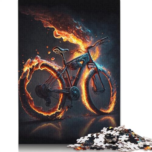Fahrräder mit Feuerpuzzle, freundliche Materialien, 100% recycelter Karton, Puzzle für Erwachsene und Kinder, 1000 Teile (75 x 50 cm) von TBDUEPS
