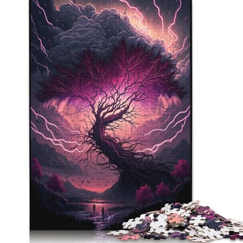 Fantasie-Puzzle mit Kirschblütenbaum, herausfordernd und knifflig, Puzzle aus 100% recyceltem Karton für Erwachsene, Geburtstagsgeschenk für Teenager (75 x 50 cm) von TBDUEPS