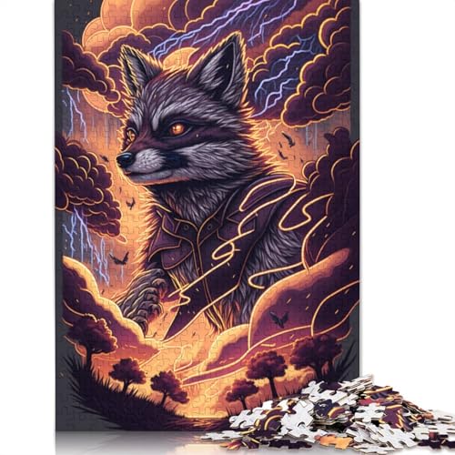 Fantasy Art Waschbär-Puzzle, Relax-Challenge-Spielzeug, Premium-Puzzle aus Karton für Erwachsene und Kinder, 1000 Teile (75 x 50 cm) von TBDUEPS