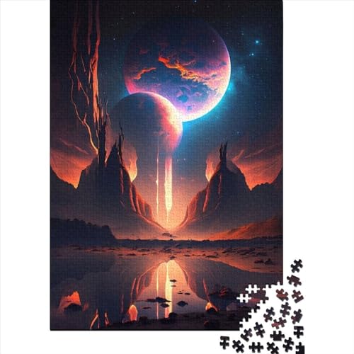 Fantasy Cosmic Dreamscape Puzzles 1000-teiliges Puzzle für Erwachsene, Unmögliches Puzzle, Holzspielzeug, Puzzle, anspruchsvolles Spiel, 1000 Teile (75 x 50 cm) von TBDUEPS