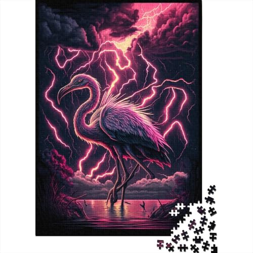 Fantasy Flamingo Puzzle, Denksportaufgabe, 100% recycelter Karton, Puzzle für Kinder und Erwachsene ab 12 Jahren, 300 Teile (40 x 28 cm) von TBDUEPS