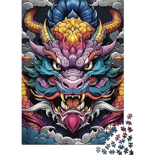 Fantasy Flying Dragon Puzzle, Denksportaufgabe, rechteckiges Papierpuzzle für Erwachsene und Teenager, 300 Teile (40 x 28 cm) von TBDUEPS