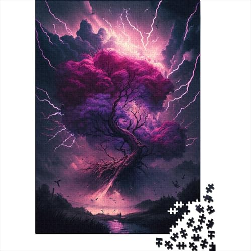 Fantasy-Kirschblütenbaum-Puzzle, DIY-Spiel, Premium-Karton-Puzzle für Frauen und Männer, 300 Teile (40 x 28 cm) von TBDUEPS