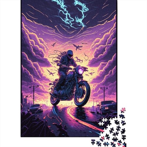 Fantasy-Motorrad-Puzzle, schwierig, 100% recycelter Karton, Puzzle für Damen und Herren, 300 Teile (40 x 28 cm) von TBDUEPS