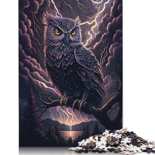 Fantasy Owl Puzzle Dekompressionsspielzeug Rechteckiges Papierpuzzle für Kinder und Erwachsene ab 12 Jahren 1000 Teile (75 x 50 cm) von TBDUEPS